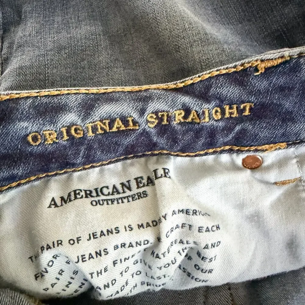 American Eagle Original Straight Extreme Flex Jeans Medium Wash 31x30 Stretch
